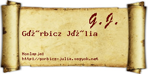 Görbicz Júlia névjegykártya